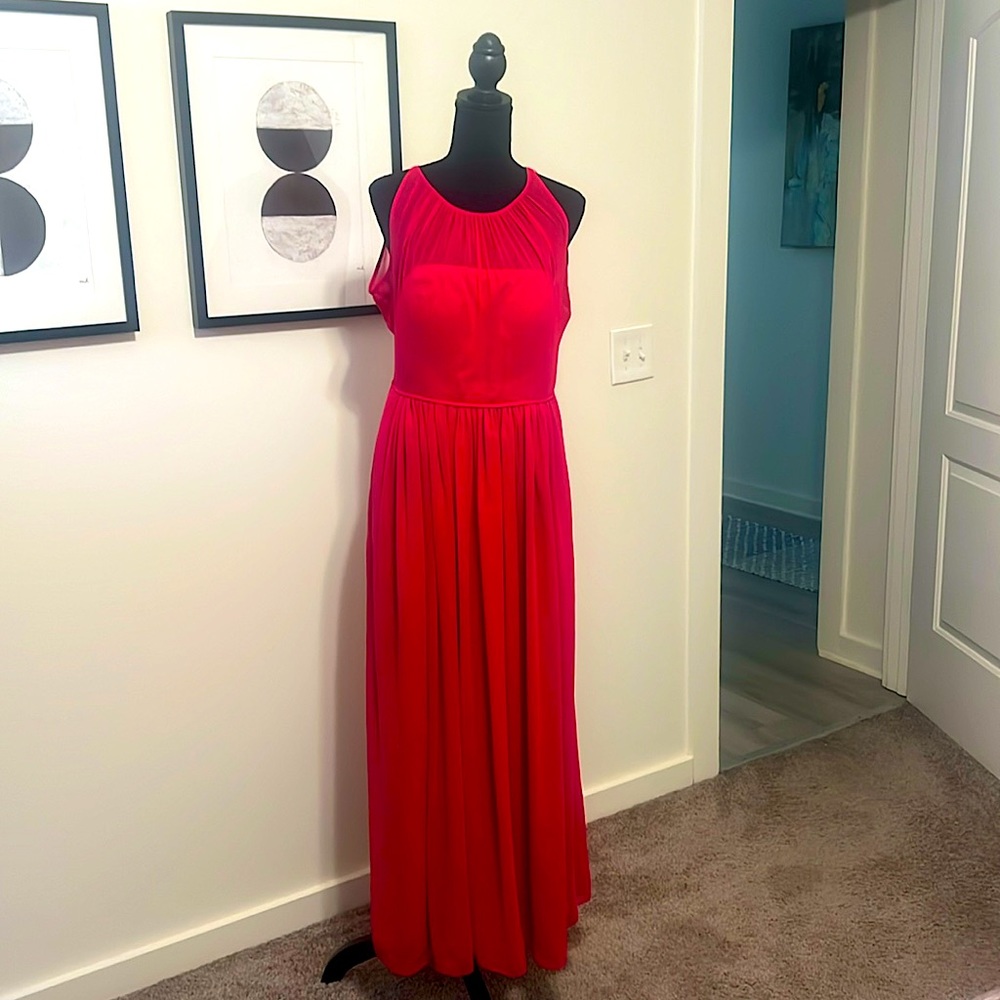 Fuchsia colored Calvin Klein maxi dress! Can be dressed up or down!